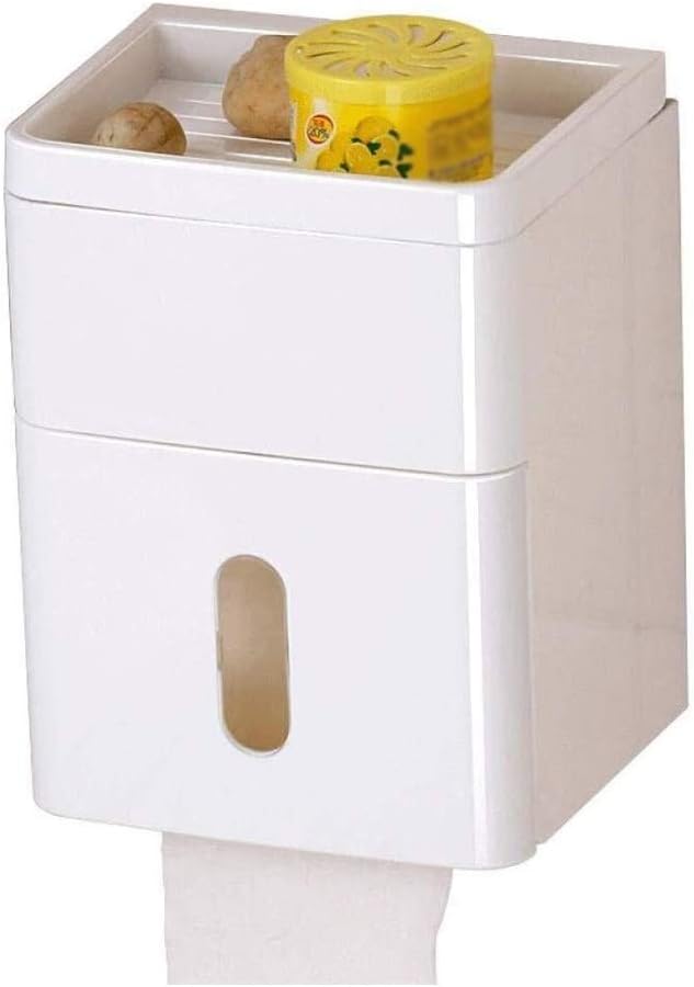 Bathroom Tissue Box, Toilet Paper Holder, Tray, Punch-Free Waterproof Tube