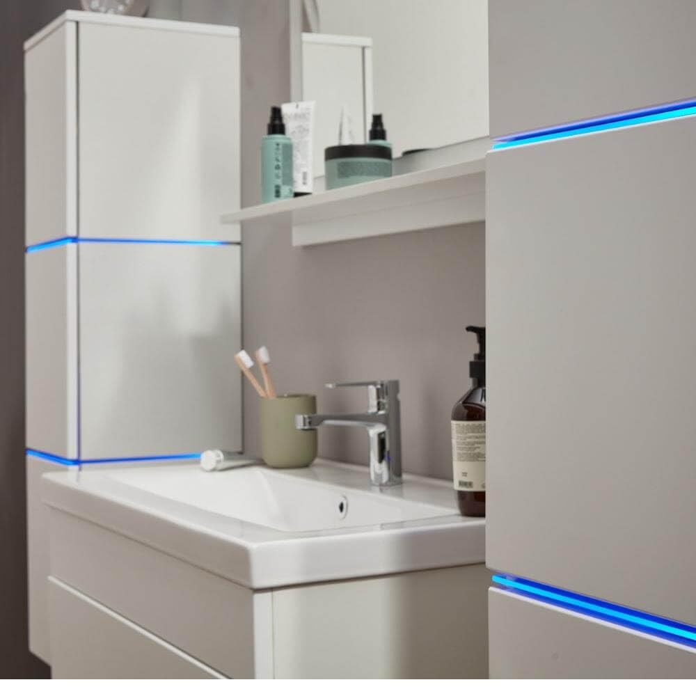 Set Arredo Bagno HOME DELUXE WANGEROOGE Grigio - Con Lavabo 60cm, Specchio E LED - Foto 9