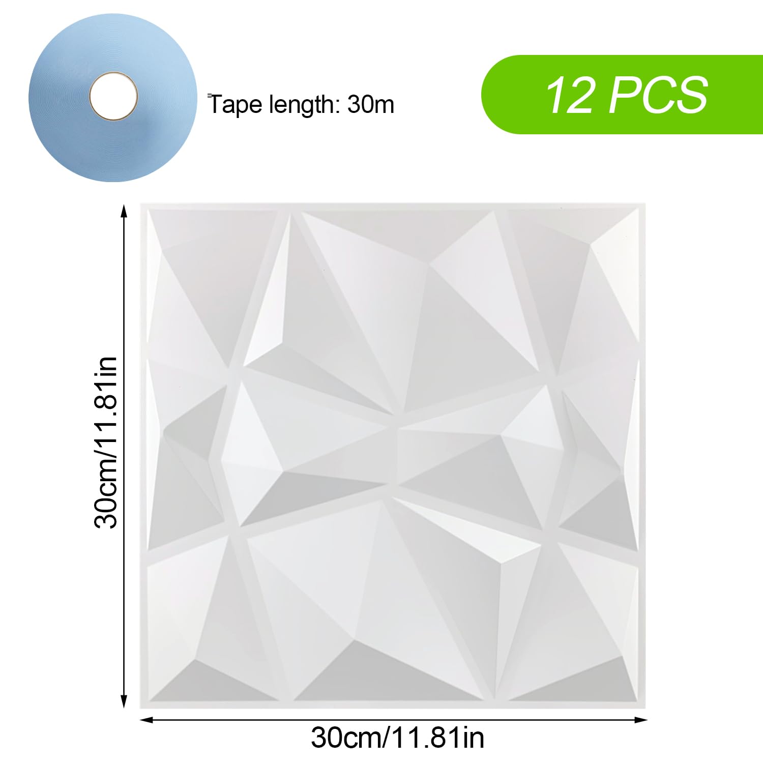 12 sztuk paneli ściennych 3D, 30 × 30 cm relief dekoracja ścienna, dekoracyjne panele ścienne 3D, do dekoracji ścian wewnętrznych, wodoodporne, odporne na ciepło