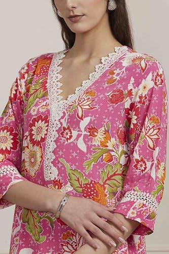 Image of BIBA Women Floral Printed Straight Kurta