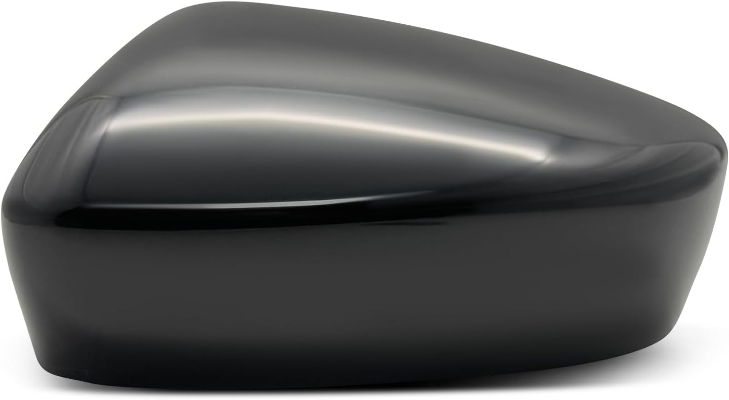 A-Premium Driver Side Rearview Mirror Cover Cap - Compatible with Mazda 3 2014 2015 2016 2017 2018 Sedan - Smooth Black, Built in Japan