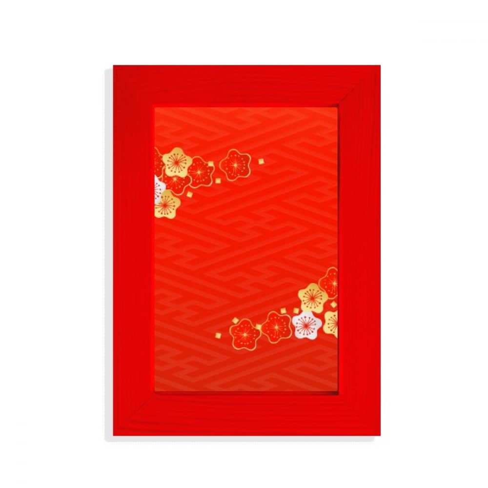 Cadre photo rouge motif Sakura japonais pour un salon zen et poétique