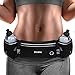 PYFK Running Belt with Water Bottles, Hydration Belt for Men and Women, Water Bottle Holder Running Pouch Water Belt, Fanny Pack Fits 7 inches Phones, Waist pack for Runner Jogging (black(black))