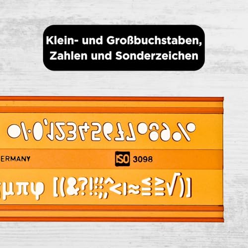 5mm Schriftschablone - Normschriftschablone 5mm - Schriftschablone Technisches Zeichnen - Schrift Schablone 5 mm - Isonorm Gerade Mittelschrift Schablone