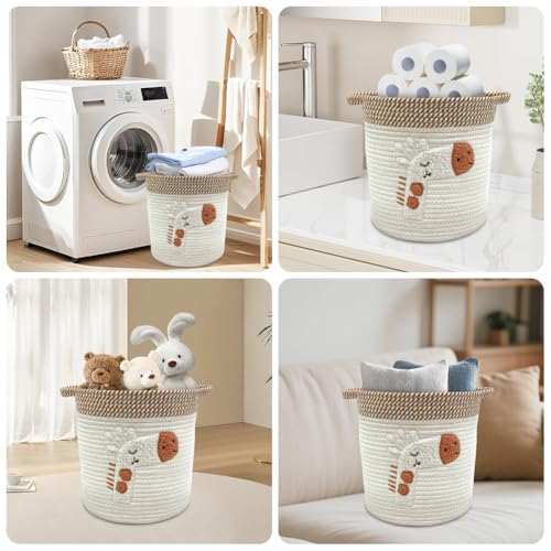 Wapasezyar Aufbewahrungskorb Kinder Aufbewahrungskorb Gewebter ufbewahrung Körbe mit Griffen für Babys Kinder Spielzeugkorb Geschenke für Handtücher,Spielzeug, Kleidung