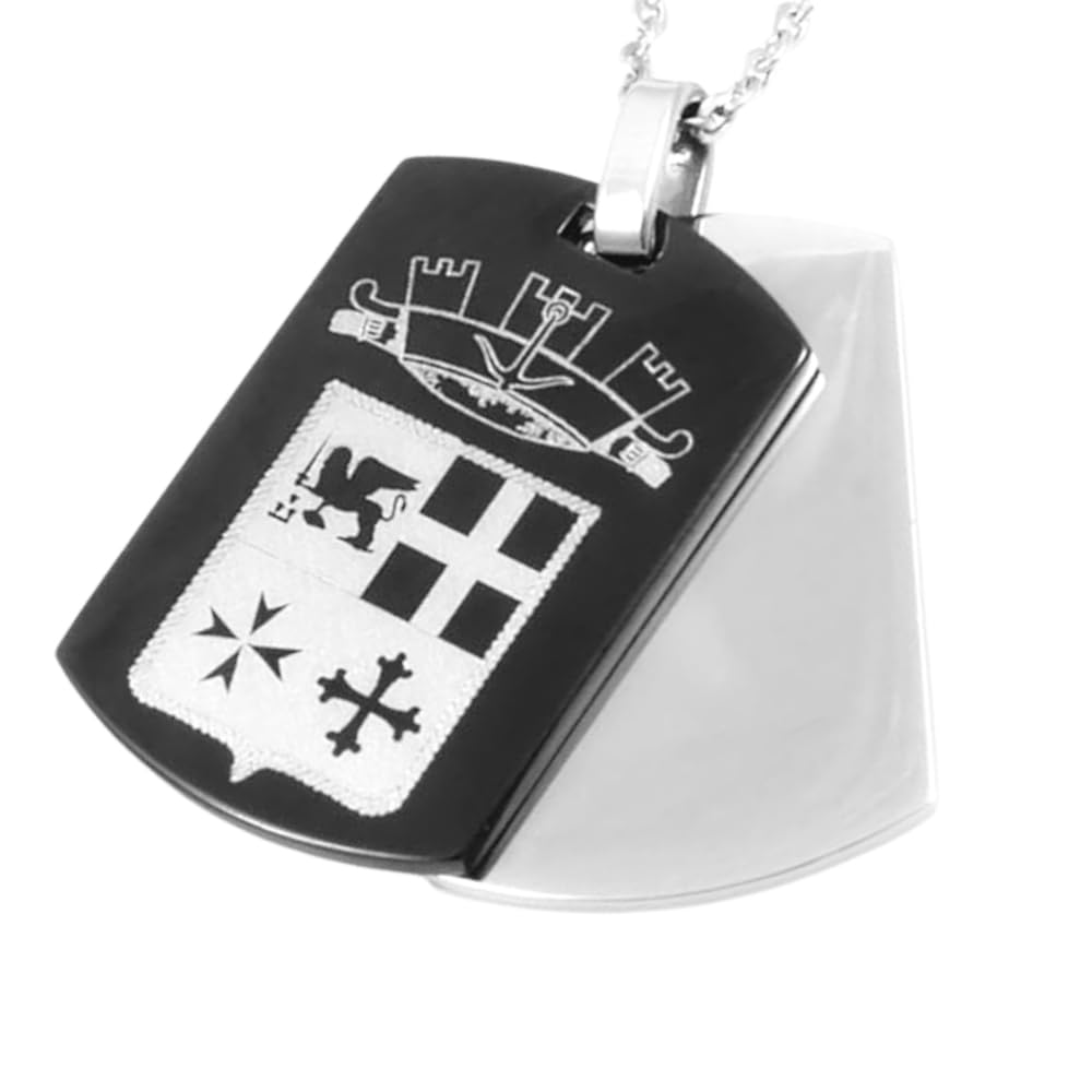 Collana Uomo Marina Militare – Piastra Militare in Acciaio Inossidabile con Simbolo Inciso – Girocollo Dog Tag Stile Militare Elegante e Resistente cll0760b