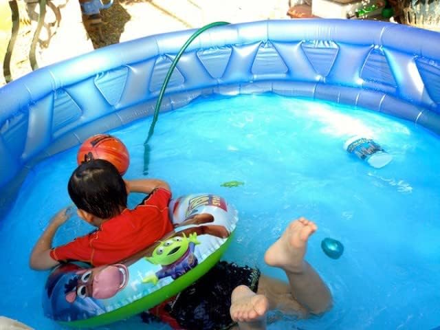 Image of LONGMIRE 6 FT Round Inflatable Soft Side Pool Portable & Foldable Kids Swimming Pool Outdoor & Indoor Baby Bath Tub Water Pool for 10 Years Up Kids and Adults