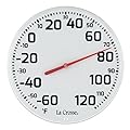 La Crosse 104-1522 8" Round Analog Dial Thermometer, White