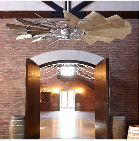 Miniatura 9 de Quorum 96015-9 - Ventilador de interior de molino de viento (seco) - 15 cuchillas de madera de roble envejecido de 60 pulgadas - Acabado galvanizado