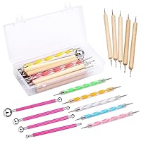 Bamru 14 teiliges Dotting Tools Kugelstifte mit Box, Dotting Tools Set, Steinmalerei, Töpferton, Modellieren, Prägen, Nagelkunst