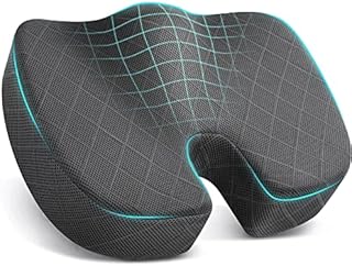 TushGuard Seat Cushion, Office Chair Cushions, Car Seat Cushion, Non-Slip Sciatica & Back Coccyx Tailbone Pain Relief Chair Pad, Memory Foam Butt Pillow for Computer Desk, Wheelchair, Driving (Grey)
