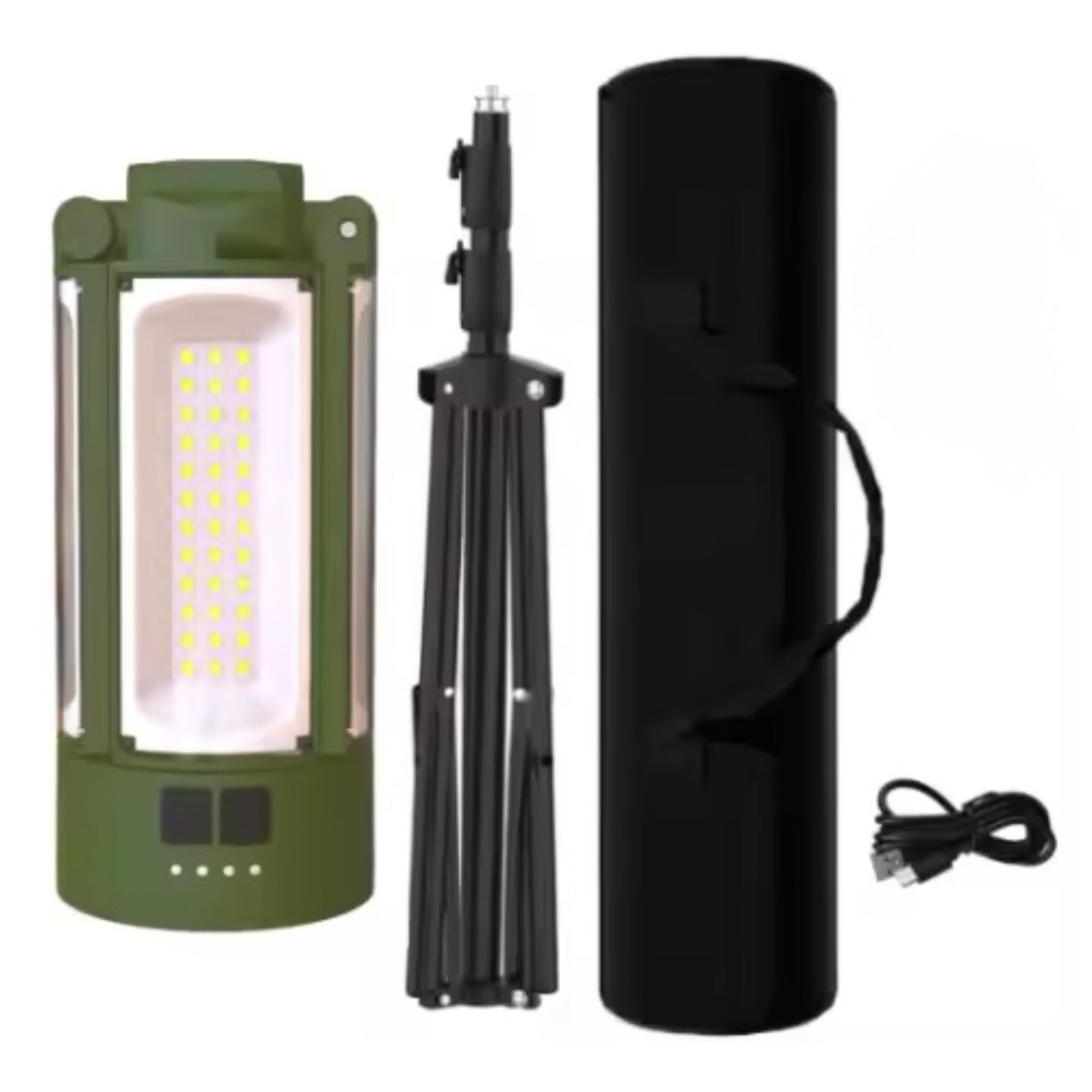 T-SUN Foco LED con trípode, 6000 K, luz de trabajo recargable con batería de 10400 mAh, trípode telescópico y bolsa de transporte, lámpara de trabajo LED inalámbrica con batería, foco para camping
