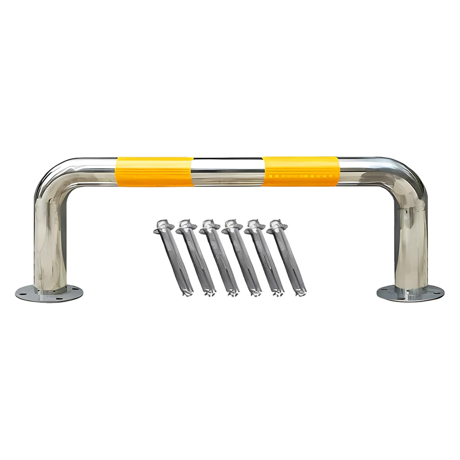 JYBNBBE Traffic Safety Bollards, Reflective Safety Bollards with Bolt, Heavy Duty Bollard 2.5in Pipe Diameter, Bollard Post for Traffic Control,39x12in