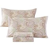 ABREEZE 4 Piece Pink Paisley Bed Sheet Set Luxury Bedding Sets Designer Bedding Collections 1000 Thread Count 100% Egyptian Cotton Deep Pocket King