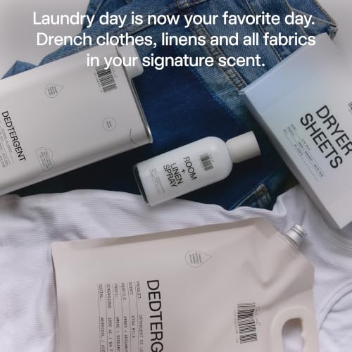 Image of DedCool, Liquid Laundry Detergent, Xtra Milk, Up to 60 Washes, 32 fl oz | Luxurious scent, stain-removing formula infused with natural essential oils, non-toxic