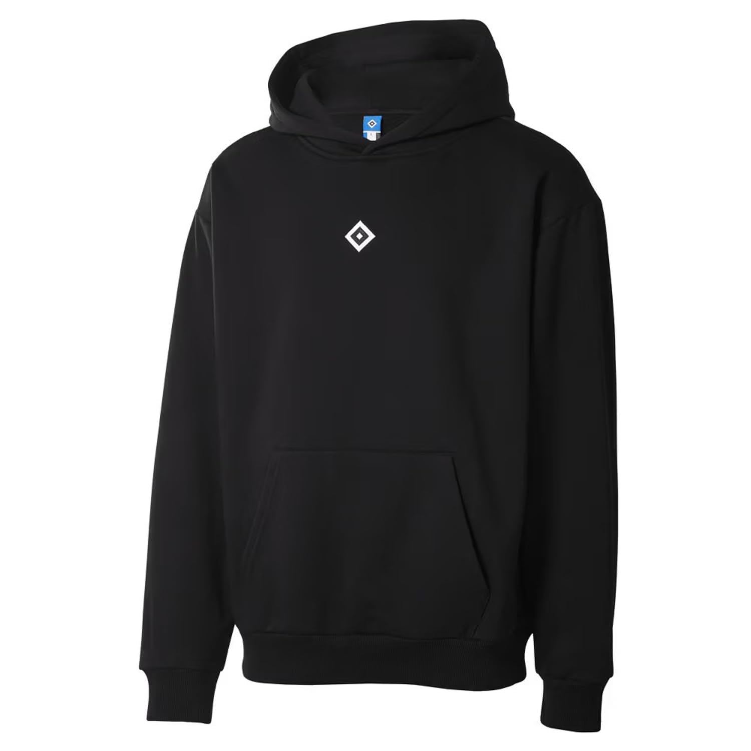 Hamburger SV HSV Hoodie Jalo, Offizieller Fanartikel, Schwarzer Kapuzenpullover mit gestickter Raute, 65% Baumwolle 35% Polyester