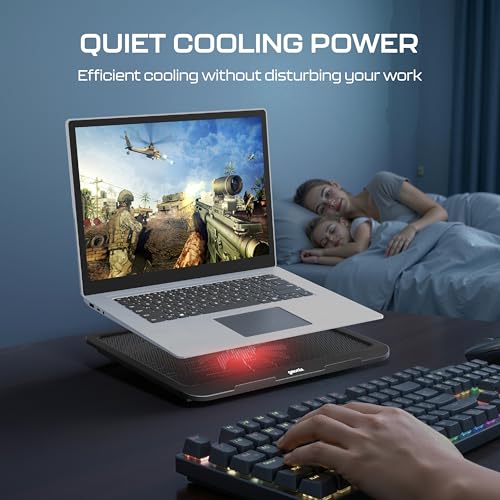 Image of Geonix CoolZ 1Fan Laptop Cooling Pad | Powerful & Quiet Cooling Fan | Universal Support up to 17-Inch Laptops | Optimized Air Circulation | High-Performance Design | 1 Year Warranty (Black & Red)