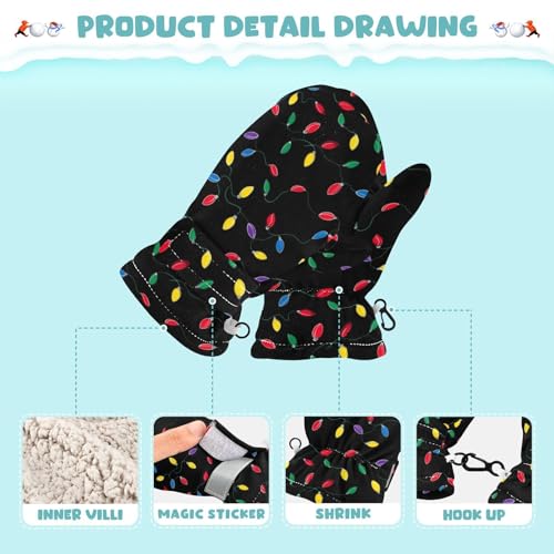 Image of Plaaee Early 1990s Pattern Kids Glove Warm Mitten Winter Favor for Toddler Boys and Girls Children Cold Weather Gloves