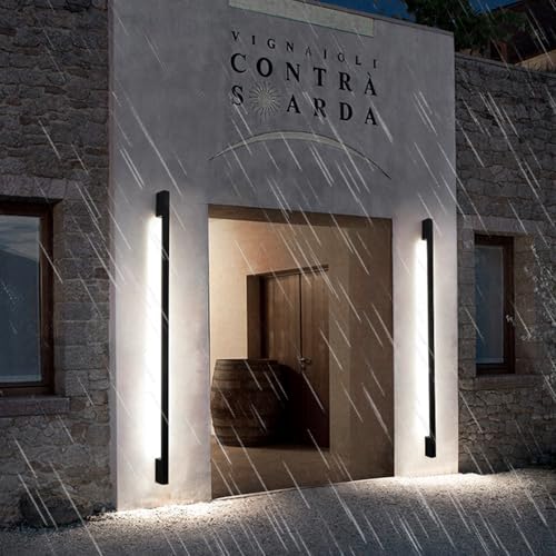 Luminaire mural extérieur LED longue noir 150cm étanche IP65 éclairage blanc pour jardin