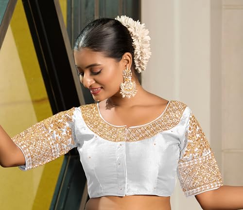 Image of Vihu Fashion Women Silk Half Sleeve Blouse