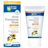 Earth's Care 5% Sulfur Acne Treatment Mask, No Parabens, Colors or Fragrances, Allergy Tested, Non-Comedogenic 2.5 OZ