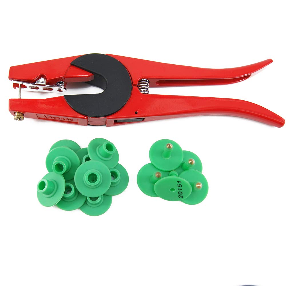 Étiquettes pour Oreilles de Lapin en TPU avec Carte d'identification numérotée en Plastique pour Petits Animaux et 1 applicateur d'étiquettes d'oreille