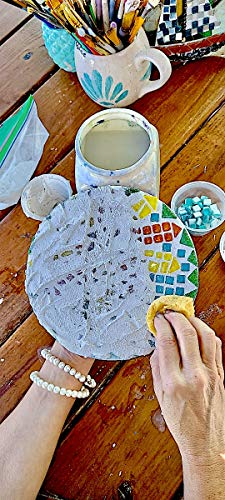 DIY Kits for Adults Trivets for Hot Dishes Candle Holder Mosaic Kits for Adults (Flower)