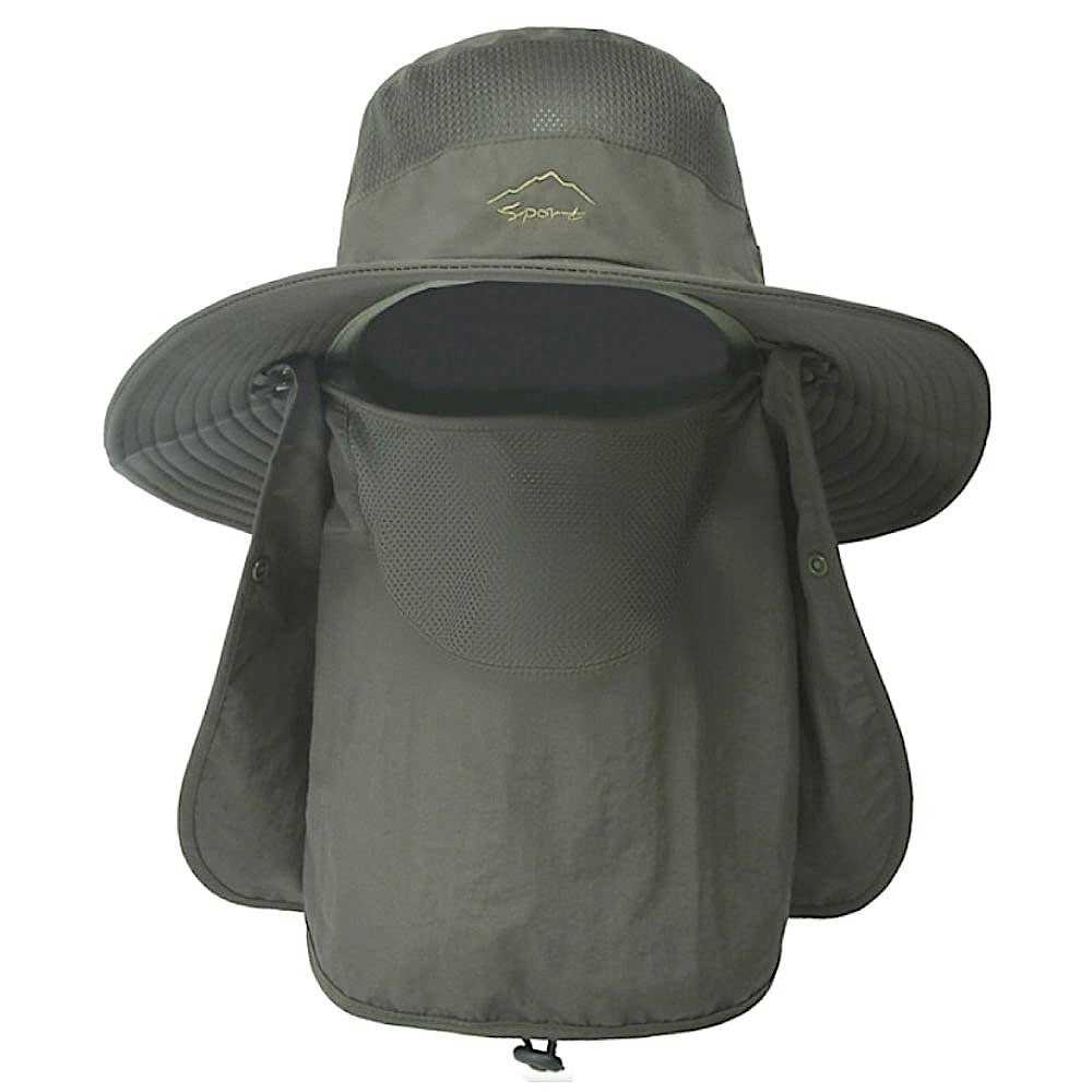 FREESE Safari Hat, Wide Brim Hat for Men, Ultra-lightweight, Moisture-wicking, Quick Drying, Mesh, UV Protection, Pollen and Sunburn Protection, 2-Way Folding, Fishing, Hiking, Outdoor Sports Free size green