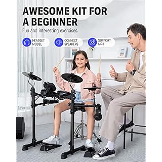 Donner Batteries électroniques drum set pour débutant avec 180 sons, batterie complète en maille silencieuse, légère et… - Les Beatles, Paul McCartney, John Lennon, RIngo Starr, George Harrison Donner Batteries électroniques drum set pour débutant avec 180 sons, batterie complète en maille silencieuse, légère et… – Image 4