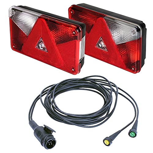 meinAnhängerersatzteil Aspöck Multipoint 5 Rückleuchten Rücklichter für Pkw Anhänger mit 13pol 5m Kabel