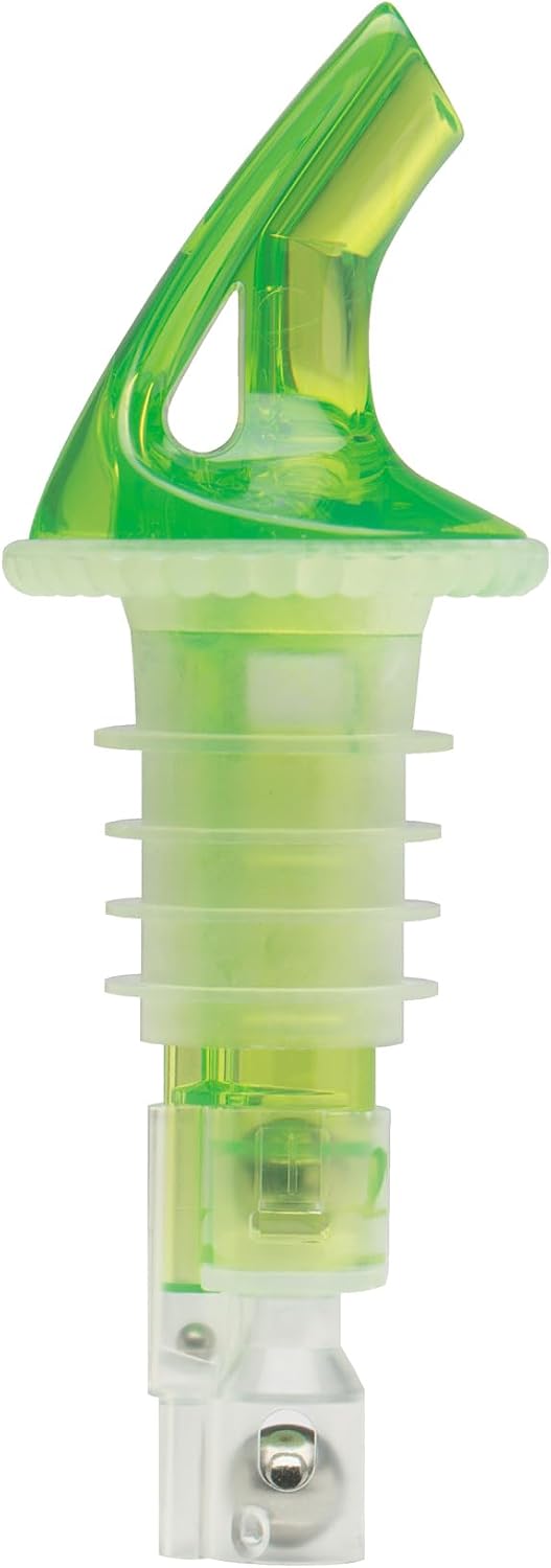 Winco Bar Maid, 1 1/4Oz Premium Pourers, Green, No Collar, Wide Cork, 12 Pourers/Pack