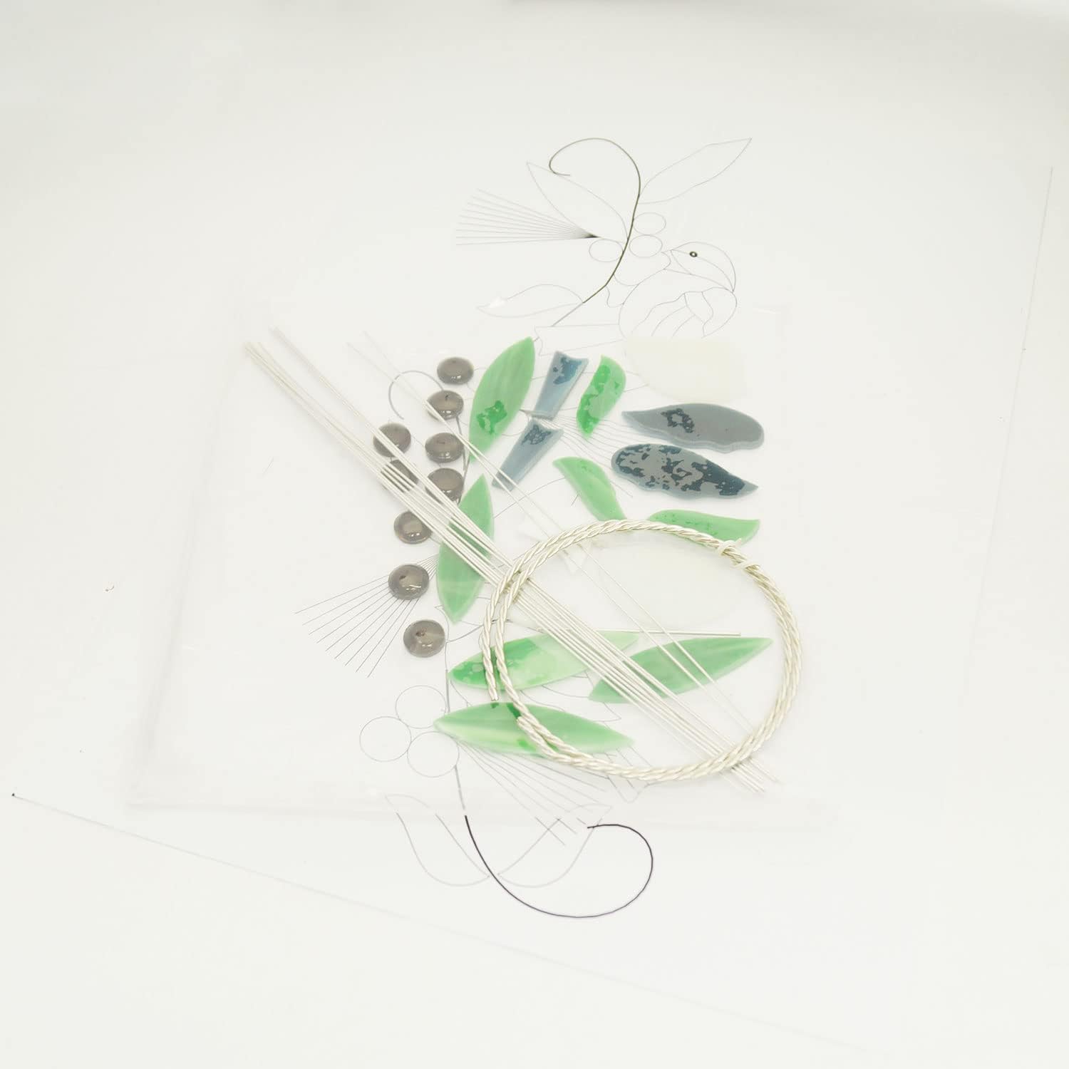 Studio One Pre-Cut Chickadee Scroll Kit - Stained Glass Art Craft Kit - Modern Bird Theme - All Seasons - Unisex Adult - 6" x 16"