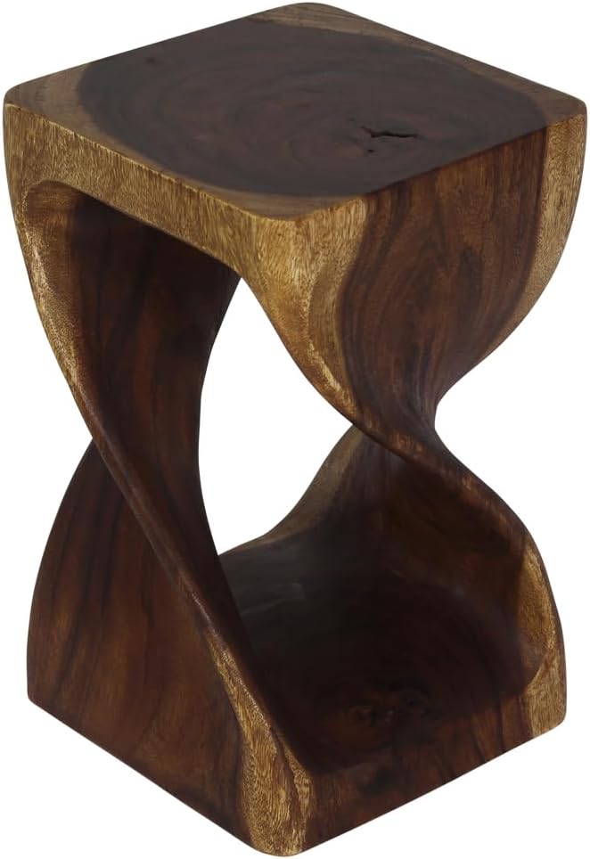Haussmann® Original Wood Twist Stool 10 X 10 X 16 in High Walnut Oil