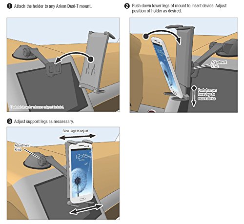 Arkon Phone And Midsize Tablet Holder For Iphone X 8 7 6S Plus Ipad Mini Galaxy S8 S7 Note 8 Retail Black #TOP4