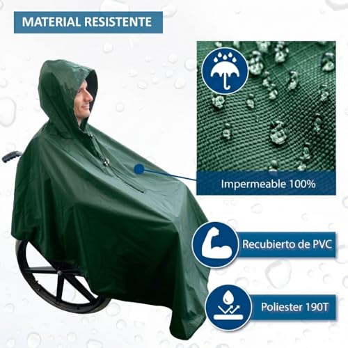 Capa de lluvia para silla de ruedas chubasquero estándar que cubre las piernas 6