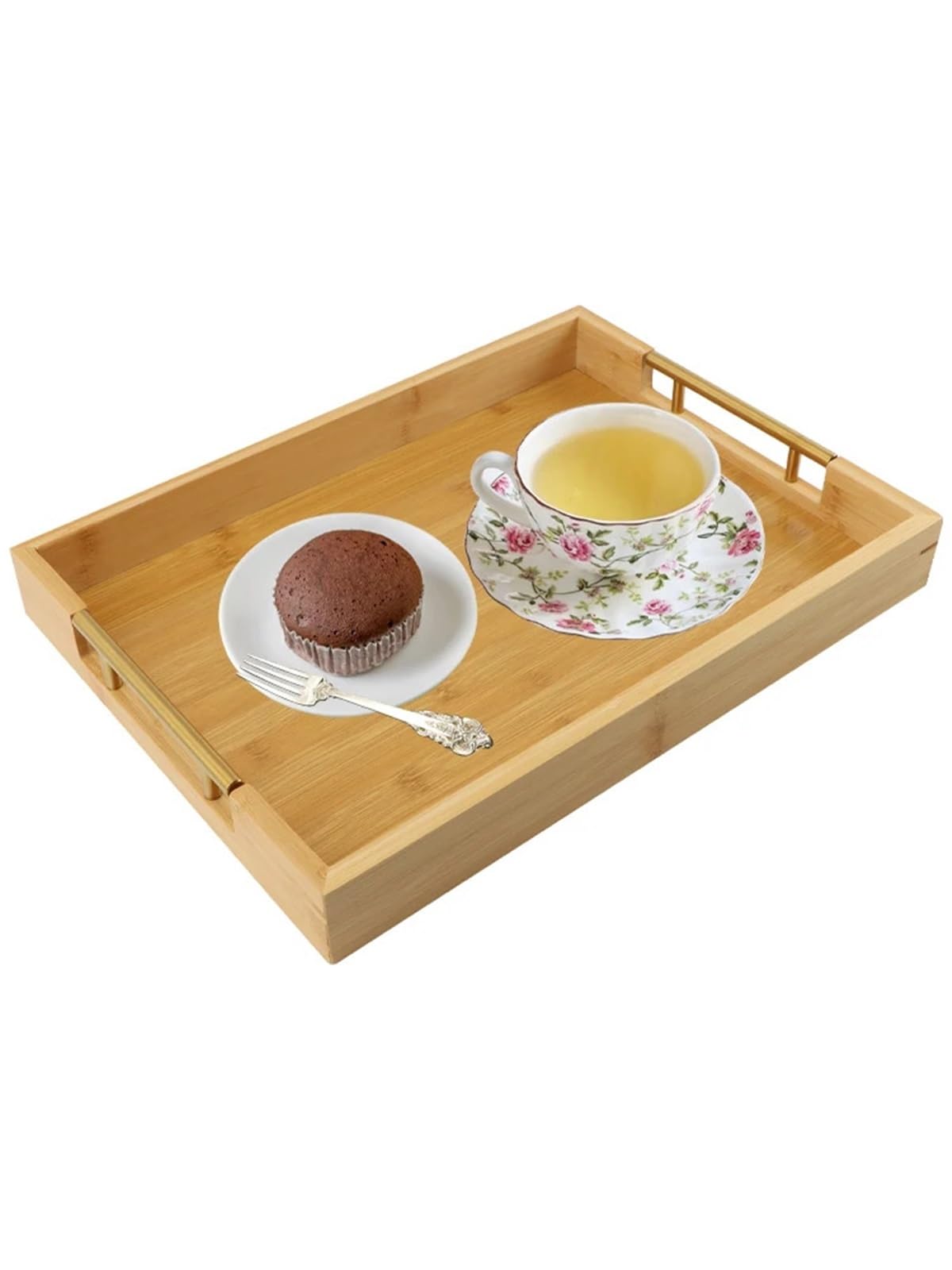 Bandejas Bandeja de Madera for Servir Comida, Desayuno, refrigerio, Sala Estar con Asas, Mesa Centro, Cocina, decoración del hogar, Rectangular