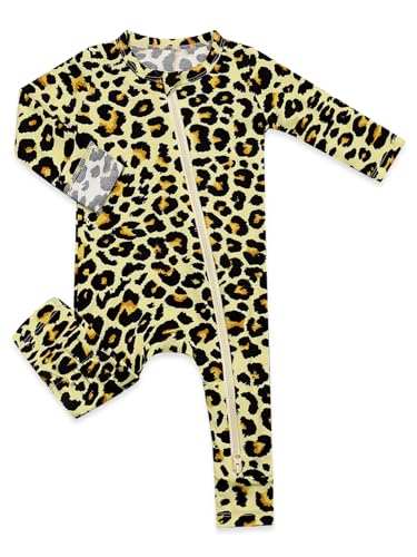 Image of HAPIU Unisex Rayon Made from Bamboo Baby Rompers with Cuffs, 2 Way Zipper YKK, Footless Pajamas Jumpsuit