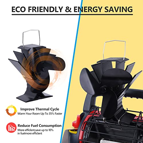 Foedo Fireplace Fan, 3 Blades Heat Powered Stove Fan For Wood/Log Burner/Fireplace, Cocoon Fan, Efficiently Circulates Warm Air, Suitable For Portable Heater(With Easy Installation Accessories) #TOP3