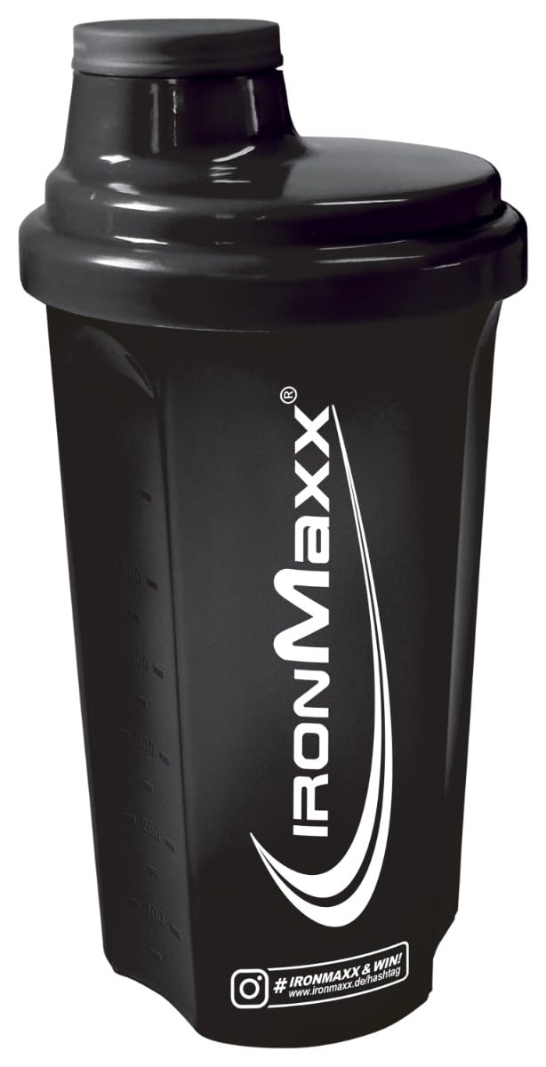 IronMaxx ‎40513 Shaker Proteinowy z Zamknięciem Obrotowym, 700 ml, Czarny