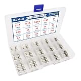Voltaje: 250V ZHITING 15 Valores 150 Piezas de Fusibles de Vidrio de Soplado Rápido Kit Surtido 5x20mm 250V 0.1 0.2 0.25 0.5 1 1.5 2 3 4 5 8 10 12 15 20A Fusibles de Tubo con Caja de Plástico