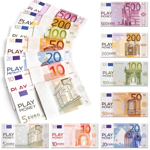 BunnyJOY Monnaie de Jeu pour Enfants Set de 210 Billets Jouet Éducatif Apprentissage du Calcul et des Chiffres