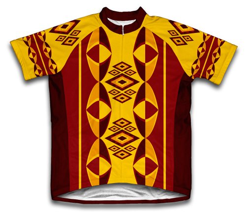 ScudoPro Oval Patters Short Sleeve Cycling Jersey for Youth - Size M Orange