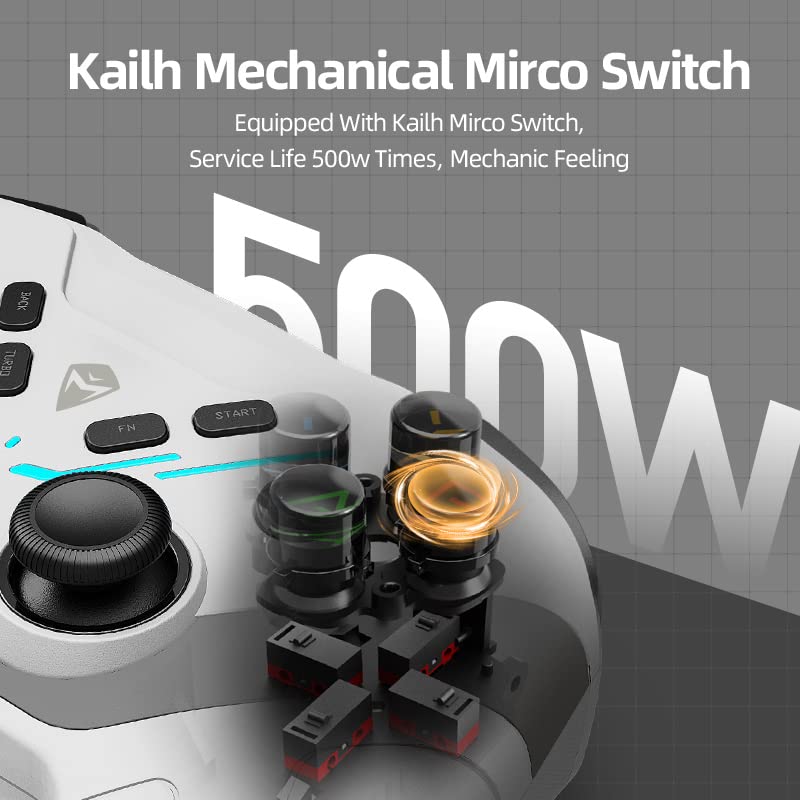Avvicinamento view of Kailh mechanical micro switches inside the Machenike G6 controller