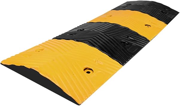 Rubber Speed Hump,Traffic Calming Hump with 8 Bolt,Rated 22000 LBS,Speed Bumps for Road and Driveway,Easy to Install and Remove100x30x3cm