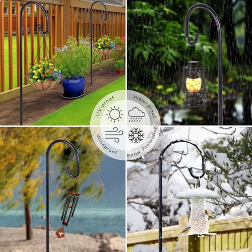 Image of Ottsuls Shepherd-Hooks Adjustable for Bird-Feeder Lantern Plant-Hook Garden-Stake - Plant Stand Hanger for Outdoor Flower Basket, Bird Feeder Hanger Weddings Decor