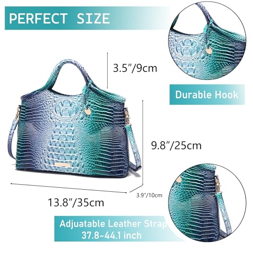 Bolso Satchel Grande de Mano con Estampado de Cocodrilo miniatura 3