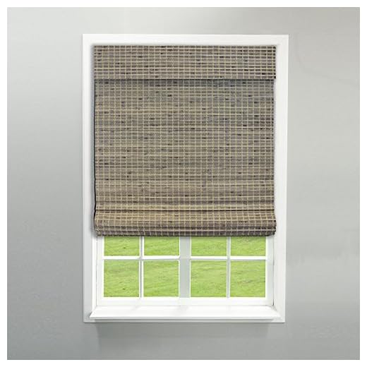 Radiance 2208862E Cordless Roman Shade, 36" W x 64" L, Driftwood