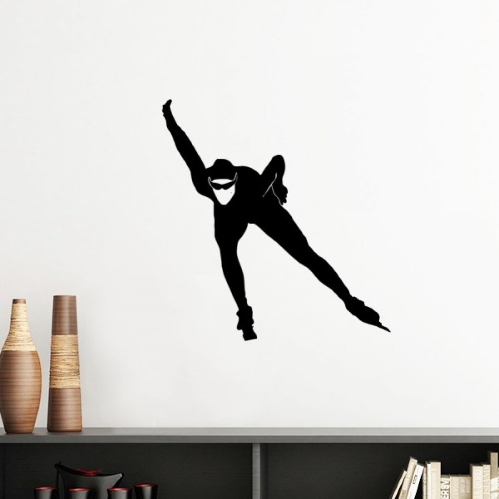 Sticker mural patinage d'hiver amovible pour relooker un mur sans peindre
