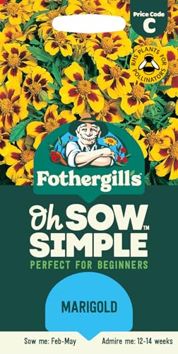 Fothergills Oh Sow Simple Marigold Flower Seeds Sow: Feb-Apr Orange/Yellow/Red