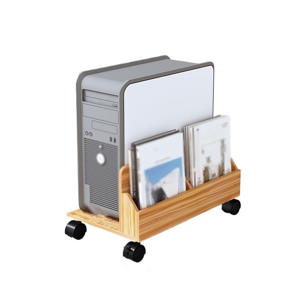 supporto per torre di computer Supporto for CPU for PC da gioco con supporto a torre for due in uno, carrello mobile for sotto la scrivania ruote girevoli Accessori for ufficio(Natural)